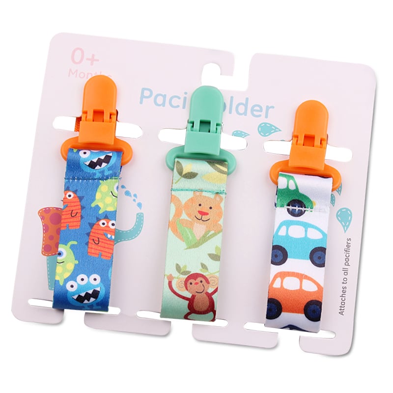 Cartoon Pattern Baby Pacifier Teether Pack of Three