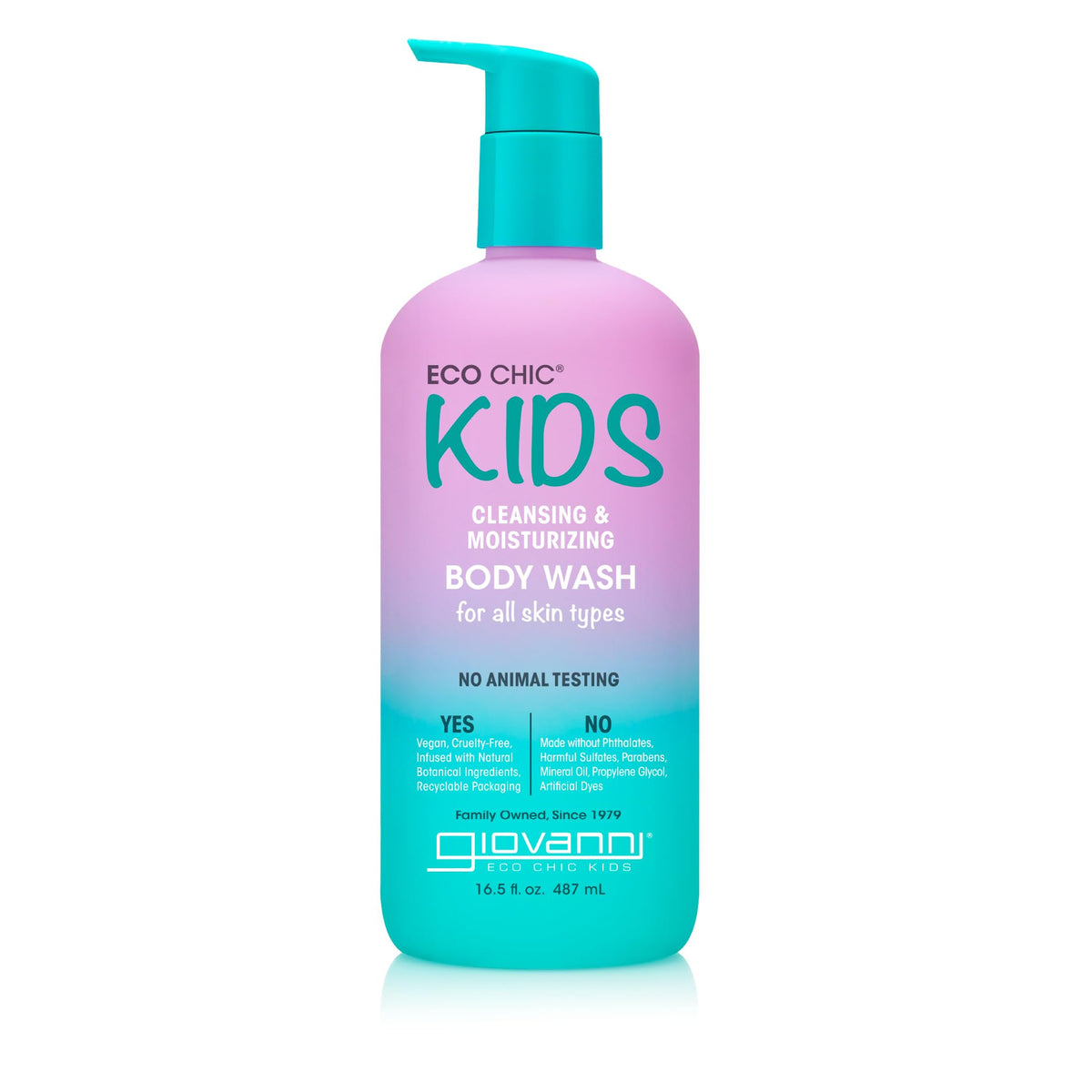 GIOVANNI Eco Chic KIDs Cleansing & Moisturizing Body Wash - Kids Body Wash Kids body Wash Sensitive Skin Kids Soap And Body Wash Kids Sensitive Body Wash For All Skin Types - 16.5 Fl Oz