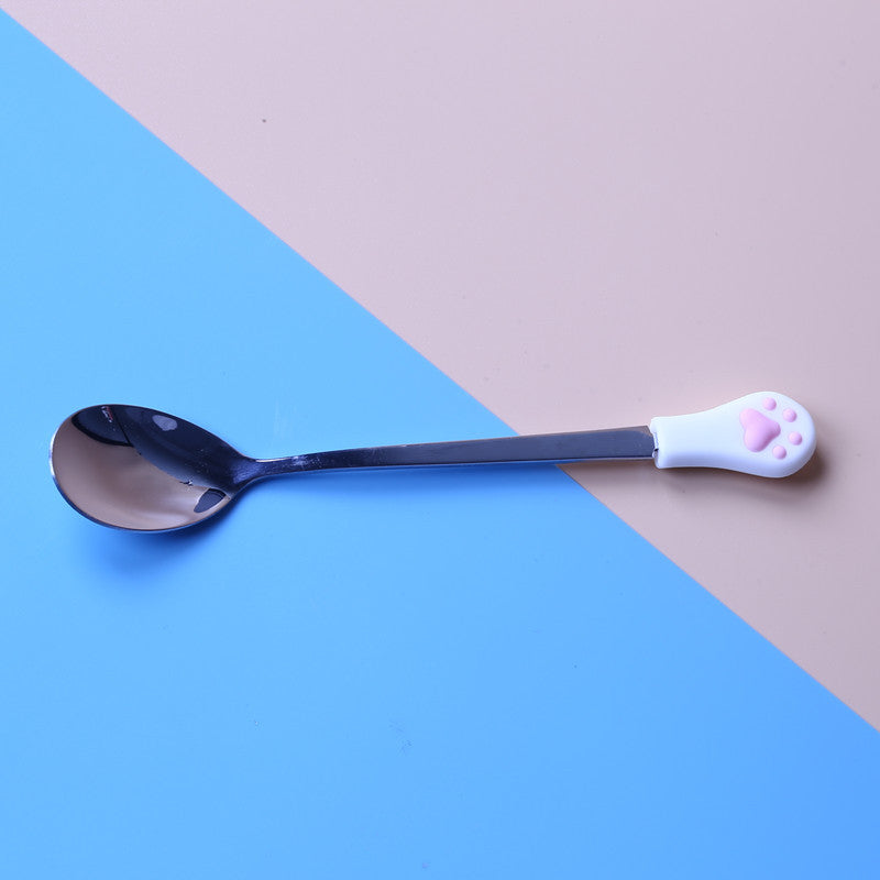 Cute Cat Paw Stainless Steel Coffee Spoon Set (1 Unit)
